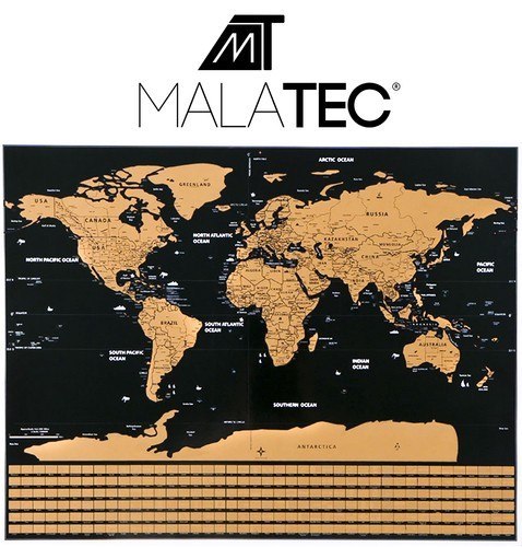 Mapa świata - zdrapka z flagami + akcesoria Mapa świata - zdrapka z flagami + akcesoria