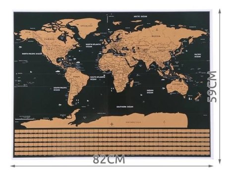 Mapa świata - zdrapka z flagami Mapa świata - zdrapka z flagami