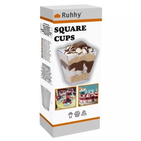Pucharki kwadratowe- 50szt. 120ml Ruhhy 21164 Pucharki kwadratowe- 50szt. 120ml Ruhhy 21164