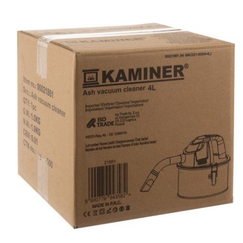 Odkurzacz do popiołu 4L Kaminer 21861 Odkurzacz do popiołu 4L Kaminer 21861