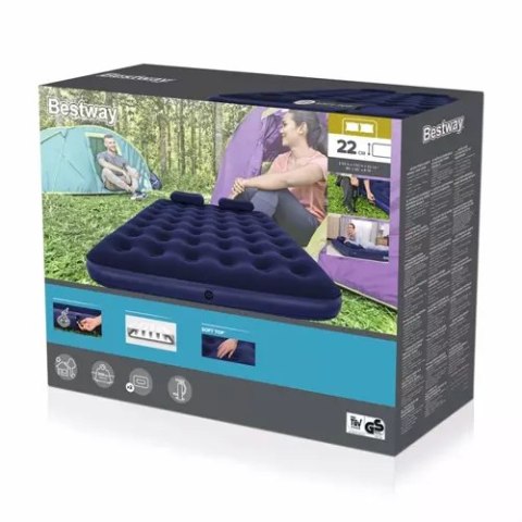 Materac dwuosobowy z pompką - BESTWAY 67374 Materac dwuosobowy z pompką - BESTWAY 67374