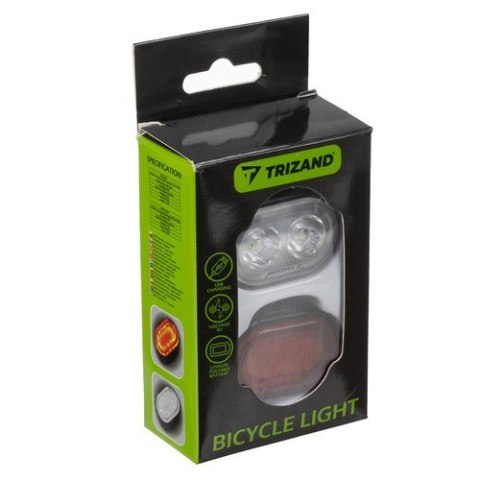 Lampa rowerowa + tylne światło Trizand 24003 Lampa rowerowa + tylne światło Trizand 24003