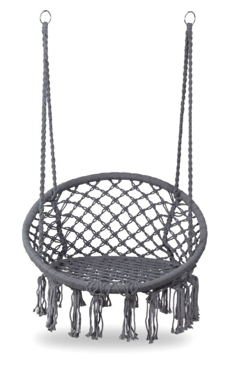 FOTEL WISZĄCY BOHO HUŚTAWKA OGRODOWA BOCIANIE GNIAZDO SZARE