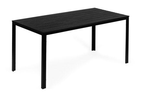 STÓŁ OGRODOWY 6 OSOBOWY 156 X 78CM POLYWOOD MEBLE NA TARAS CZARNY