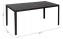 STÓŁ OGRODOWY 6 OSOBOWY 156 X 78CM POLYWOOD MEBLE NA TARAS CZARNY