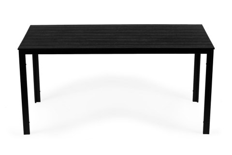 STÓŁ OGRODOWY 6 OSOBOWY 156 X 78CM POLYWOOD MEBLE NA TARAS CZARNY STÓŁ OGRODOWY 6 OSOBOWY 156 X 78CM POLYWOOD MEBLE NA TARAS CZARNY