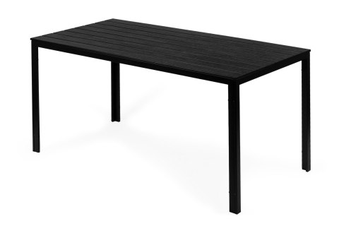STÓŁ OGRODOWY 6 OSOBOWY 156 X 78CM POLYWOOD MEBLE NA TARAS CZARNY STÓŁ OGRODOWY 6 OSOBOWY 156 X 78CM POLYWOOD MEBLE NA TARAS CZARNY