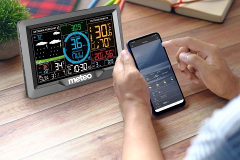 STACJA POGODOWA METEO Z MIERNIKIEM WIATRU I OPADÓW WIFI STACJA POGODOWA METEO Z MIERNIKIEM WIATRU I OPADÓW WIFI