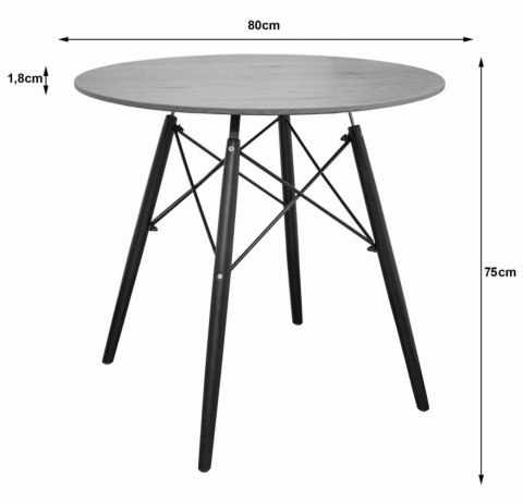 STOLIK KAWOWY NOWOCZESNY SKANDYNAWSKI BRĄZOWY OKRĄGŁY BLAT 80CM STOLIK KAWOWY NOWOCZESNY SKANDYNAWSKI BRĄZOWY OKRĄGŁY BLAT 80CM