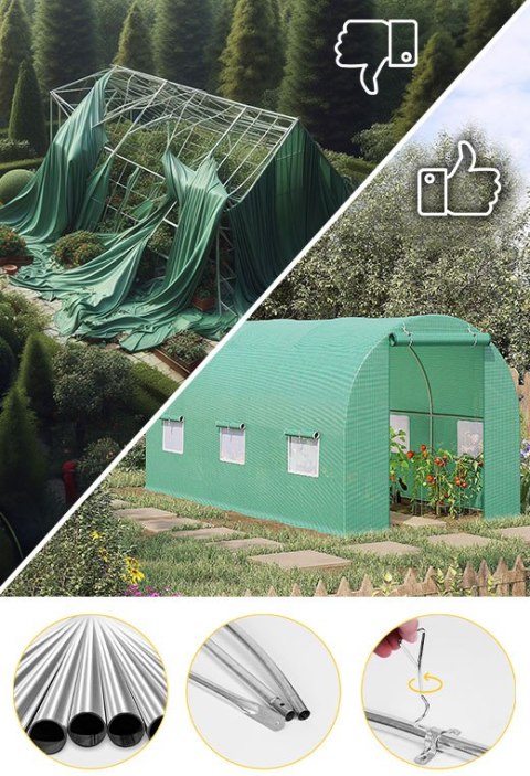 SZKLARNIA TUNEL OGRODOWY FOLIOWY WIELOSEZONOWY METALOWY STELAŻ ZIELONA FOLIA 4.5X2X2M SZKLARNIA TUNEL OGRODOWY FOLIOWY WIELOSEZONOWY METALOWY STELAŻ ZIELONA FOLIA 4.5X2X2M
