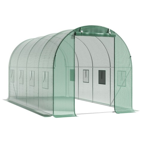 SZKLARNIA TUNEL OGRODOWY FOLIOWY WIELOSEZONOWY METALOWY STELAŻ ZIELONA FOLIA 4.5X2X2M SZKLARNIA TUNEL OGRODOWY FOLIOWY WIELOSEZONOWY METALOWY STELAŻ ZIELONA FOLIA 4.5X2X2M