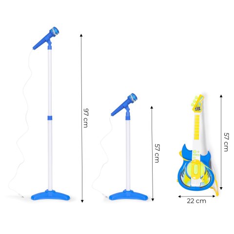 ZESTAW GITARA ELEKTRYCZNA MIKROFON STATYW DLA DZIECI MP3 - NIEBIESKA ZESTAW GITARA ELEKTRYCZNA MIKROFON STATYW DLA DZIECI MP3 - NIEBIESKA