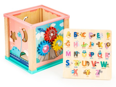 DREWNIANA KOSTKA EDUKACYJNA, SORTER MULA ECOTOYS DREWNIANA KOSTKA EDUKACYJNA, SORTER MULA ECOTOYS