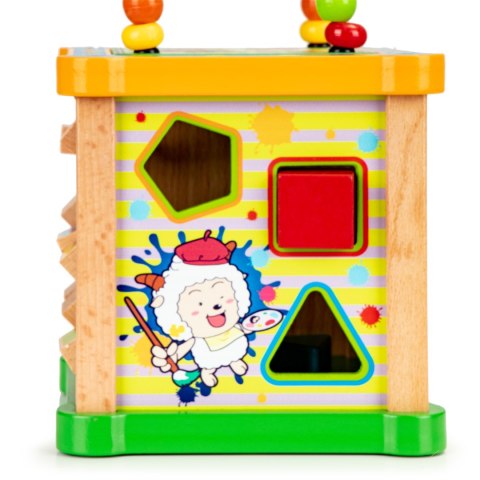 DREWNIANA KOSTKA EDUKACYJNA, TABLICA SORTER MULA ECOTOYS DREWNIANA KOSTKA EDUKACYJNA, TABLICA SORTER MULA ECOTOYS