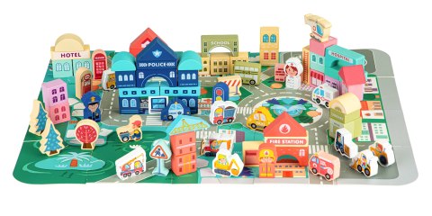 DREWNIANE KLOCKI EDUKACYJNE MIASTO MATA 121 SZT ECOTOYS DREWNIANE KLOCKI EDUKACYJNE MIASTO MATA 121 SZT ECOTOYS