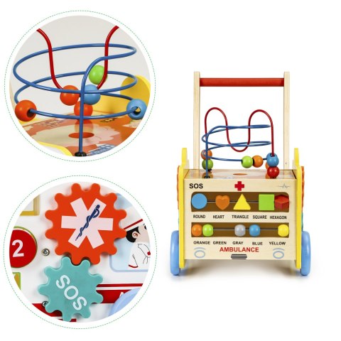 DREWNIANY PCHACZ EDUKACYJNY 2W1 KOSTKA + KLOCKI - KARETKA ECOTOYS DREWNIANY PCHACZ EDUKACYJNY 2W1 KOSTKA + KLOCKI - KARETKA ECOTOYS