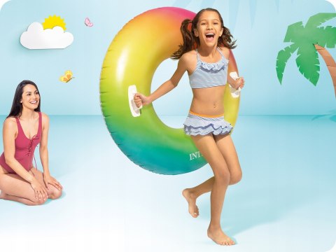 DMUCHANE KOŁO DO PŁYWANIA TĘCZA 119CM INTEX DMUCHANE KOŁO DO PŁYWANIA TĘCZA 119CM INTEX