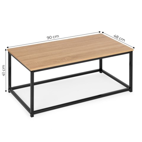 Stół kawowy ława duży brązowy blat metalowy stelaż ModernHome Stół kawowy ława duży brązowy blat metalowy stelaż ModernHome