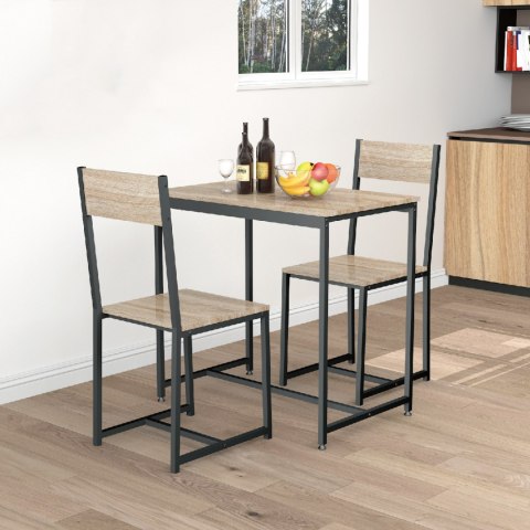 Zestaw komplet mebli stolik 2 krzesła metal MDF Zestaw komplet mebli stolik 2 krzesła metal MDF