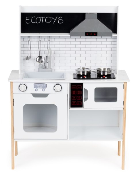 Drewniana kuchnia dla dzieci + dźwięki światełka ECOTOYS Drewniana kuchnia dla dzieci + dźwięki światełka ECOTOYS
