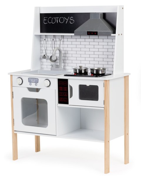 Drewniana kuchnia dla dzieci + dźwięki światełka ECOTOYS Drewniana kuchnia dla dzieci + dźwięki światełka ECOTOYS