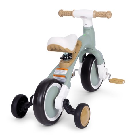 Rower rowerek biegowy z pedałami - treningowy kółka boczne 3W1 zielony ECOTOYS Rower rowerek biegowy z pedałami - treningowy kółka boczne 3W1 zielony ECOTOYS