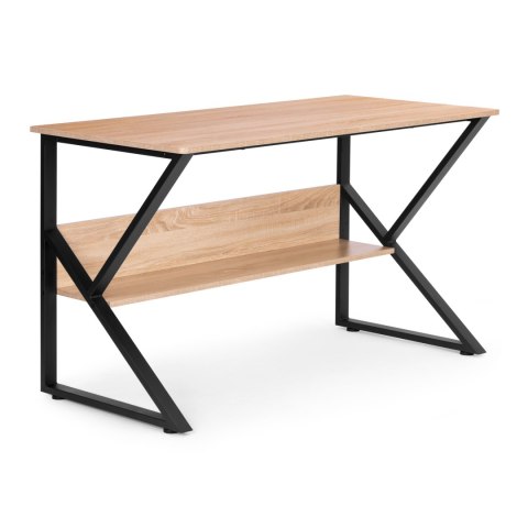 Biurko komputerowe 120 cm jasny dąb z półką gamingowe szkolne ModernHome Biurko komputerowe 120 cm jasny dąb z półką gamingowe szkolne ModernHome