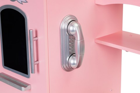 Duża drewniana kuchnia dla dzieci efekty dźwiękowe różowa ECOTOYS Duża drewniana kuchnia dla dzieci efekty dźwiękowe różowa ECOTOYS