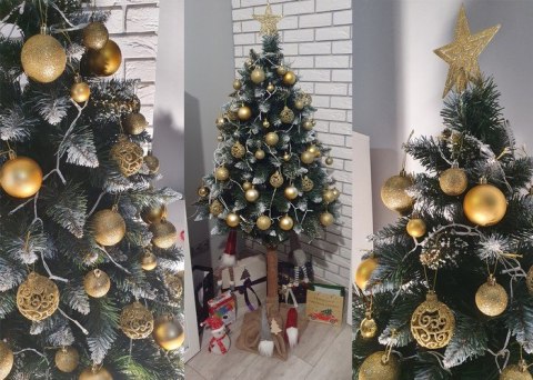Bombki choinkowe zestaw 100 szt + gwiazda złote Bombki choinkowe zestaw 100 szt + gwiazda złote