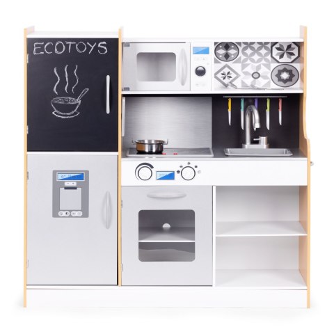 Kuchnia dla dzieci z dźwiękiem i LED tablica kredowa metalowe akcesoria MDF +3 lata ECOTOYS Kuchnia dla dzieci z dźwiękiem i LED tablica kredowa metalowe akcesoria MDF +3 lata ECOTOYS
