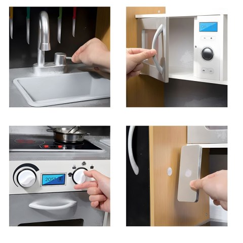 Kuchnia dla dzieci z dźwiękiem i LED tablica kredowa metalowe akcesoria MDF +3 lata ECOTOYS Kuchnia dla dzieci z dźwiękiem i LED tablica kredowa metalowe akcesoria MDF +3 lata ECOTOYS