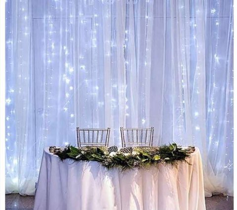 Kurtyna świetlna 300LED - zimny biały 31V KŚ11333