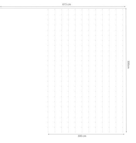 Kurtyna świetlna 300LED - zimny biały 31V KŚ11333