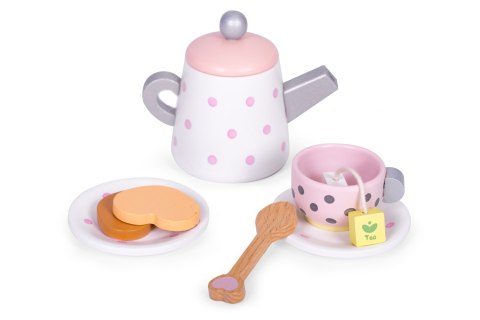 Drewniany zestaw do herbaty filiżanki czajnik 15 elementów ECOTOYS Drewniany zestaw do herbaty filiżanki czajnik 15 elementów ECOTOYS