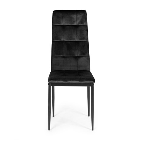 Komplet 4 krzeseł czarne krzesło welurowe do jadalni i salonu ModernHome Komplet 4 krzeseł czarne krzesło welurowe do jadalni i salonu ModernHome