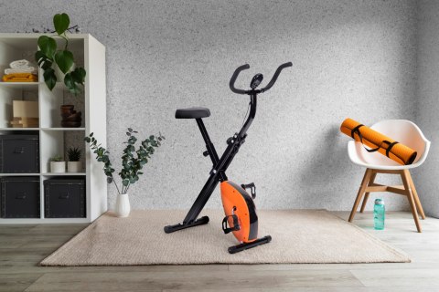 Rowerek treningowy rower stacjonanry fitness mechaniczny licznik komputer płynna regulacja - pomarańczowy ModernHome Rowerek treningowy rower stacjonanry fitness mechaniczny licznik komputer płynna regulacja - pomarańczowy ModernHome