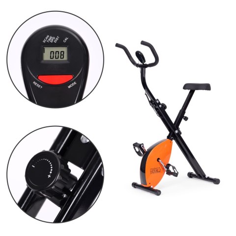 Rowerek treningowy rower stacjonanry fitness mechaniczny licznik komputer płynna regulacja - pomarańczowy ModernHome Rowerek treningowy rower stacjonanry fitness mechaniczny licznik komputer płynna regulacja - pomarańczowy ModernHome