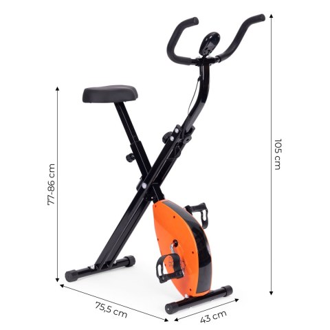 Rowerek treningowy rower stacjonanry fitness mechaniczny licznik komputer płynna regulacja - pomarańczowy ModernHome Rowerek treningowy rower stacjonanry fitness mechaniczny licznik komputer płynna regulacja - pomarańczowy ModernHome
