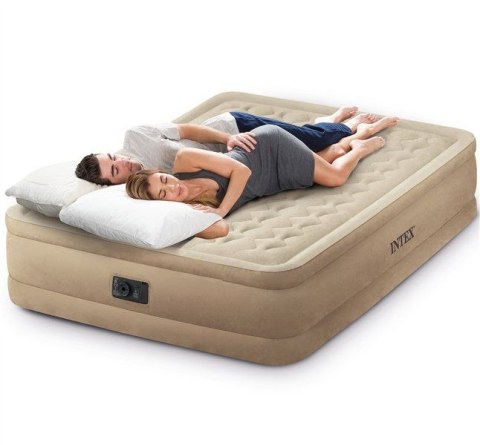 Materac dmuchany dwuosobowy 203x152 cm z wbudowaną pomką INTEX 64428 Materac dmuchany dwuosobowy 203x152 cm z wbudowaną pomką INTEX 64428