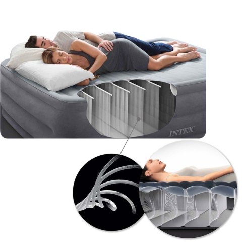 Materac łóżko do spania dwuosobowy z pompką automatyczną - 191x137 cm INTEX 67768 Materac łóżko do spania dwuosobowy z pompką automatyczną - 191x137 cm INTEX 67768