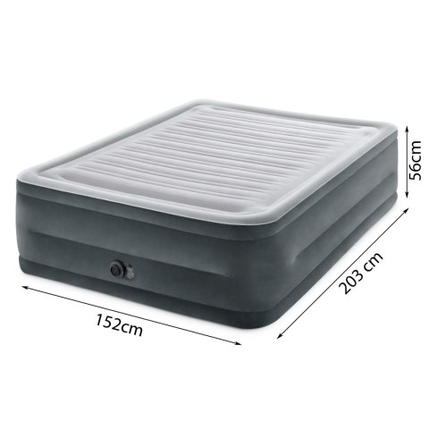 Materac łóżko do spania dwuosobowy z pompką automatyczną - 203x152 cm INTEX 64418 Materac łóżko do spania dwuosobowy z pompką automatyczną - 203x152 cm INTEX 64418