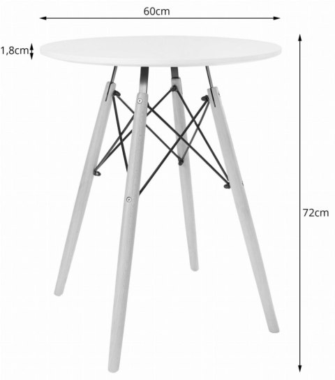 Stolik kawowy nowoczesny skandynawski czarny okrągły blat 60cm Stolik kawowy nowoczesny skandynawski czarny okrągły blat 60cm