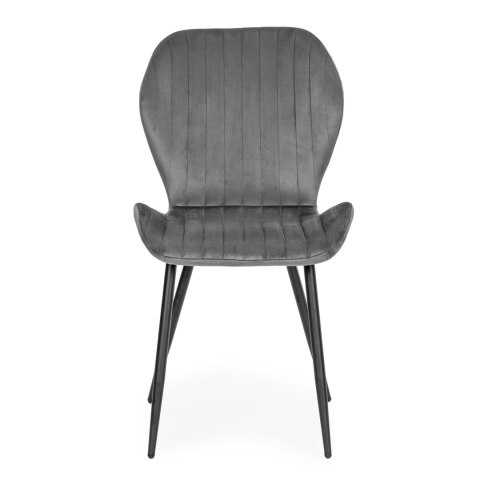 Zestaw 4 krzeseł do salonu jadalni nowoczesne krzesło szary welur ModernHome Zestaw 4 krzeseł do salonu jadalni nowoczesne krzesło szary welur ModernHome