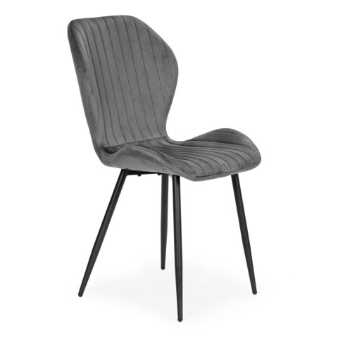 Zestaw 4 krzeseł do salonu jadalni nowoczesne krzesło szary welur ModernHome Zestaw 4 krzeseł do salonu jadalni nowoczesne krzesło szary welur ModernHome