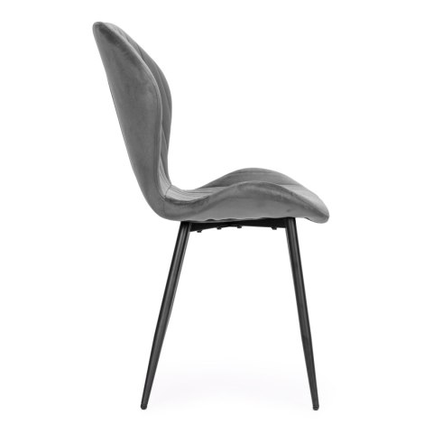 Zestaw 4 krzeseł do salonu jadalni nowoczesne krzesło szary welur ModernHome Zestaw 4 krzeseł do salonu jadalni nowoczesne krzesło szary welur ModernHome