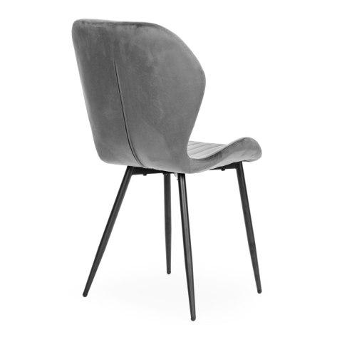 Zestaw 4 krzeseł do salonu jadalni nowoczesne krzesło szary welur ModernHome Zestaw 4 krzeseł do salonu jadalni nowoczesne krzesło szary welur ModernHome