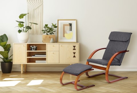 Fotel fiński bujany z podnóżkiem finka leżanka do salonu ModernHome Fotel fiński bujany z podnóżkiem finka leżanka do salonu ModernHome