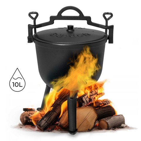 Kociołek żeliwny stojący 10L garnek myśliwski ognisko grill MultiGarden Kociołek żeliwny stojący 10L garnek myśliwski ognisko grill MultiGarden