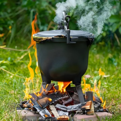 Kociołek żeliwny stojący 10L garnek myśliwski ognisko grill MultiGarden Kociołek żeliwny stojący 10L garnek myśliwski ognisko grill MultiGarden