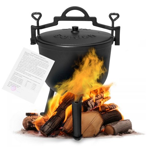 Kociołek żeliwny stojący 10L garnek myśliwski ognisko grill MultiGarden Kociołek żeliwny stojący 10L garnek myśliwski ognisko grill MultiGarden